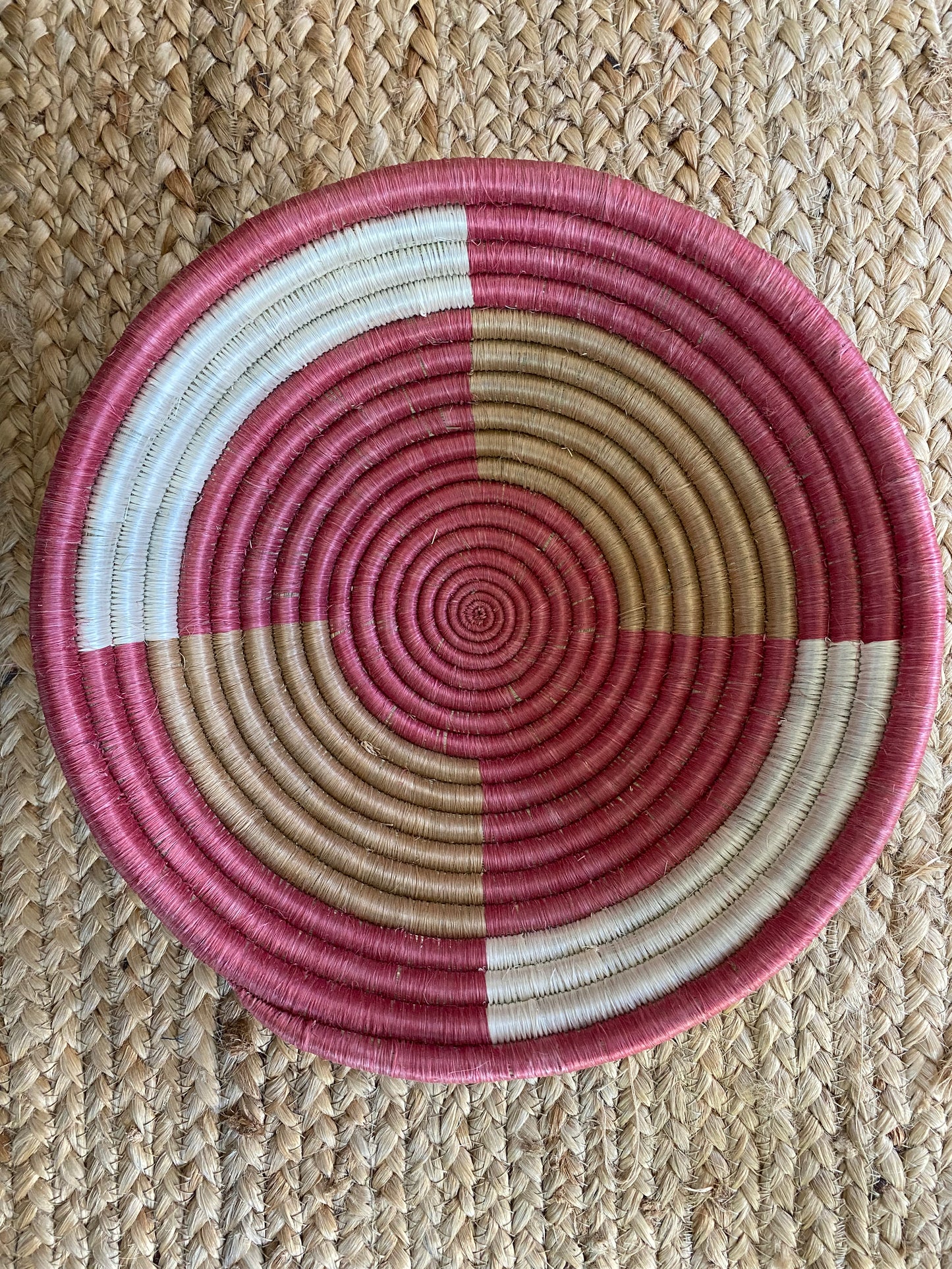 PINK + TAN GEOMETRIC MEDIUM BASKET