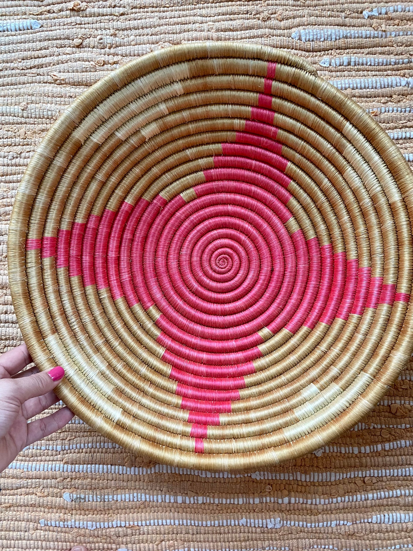 PINK STAR LARGE WOVEN BASKET