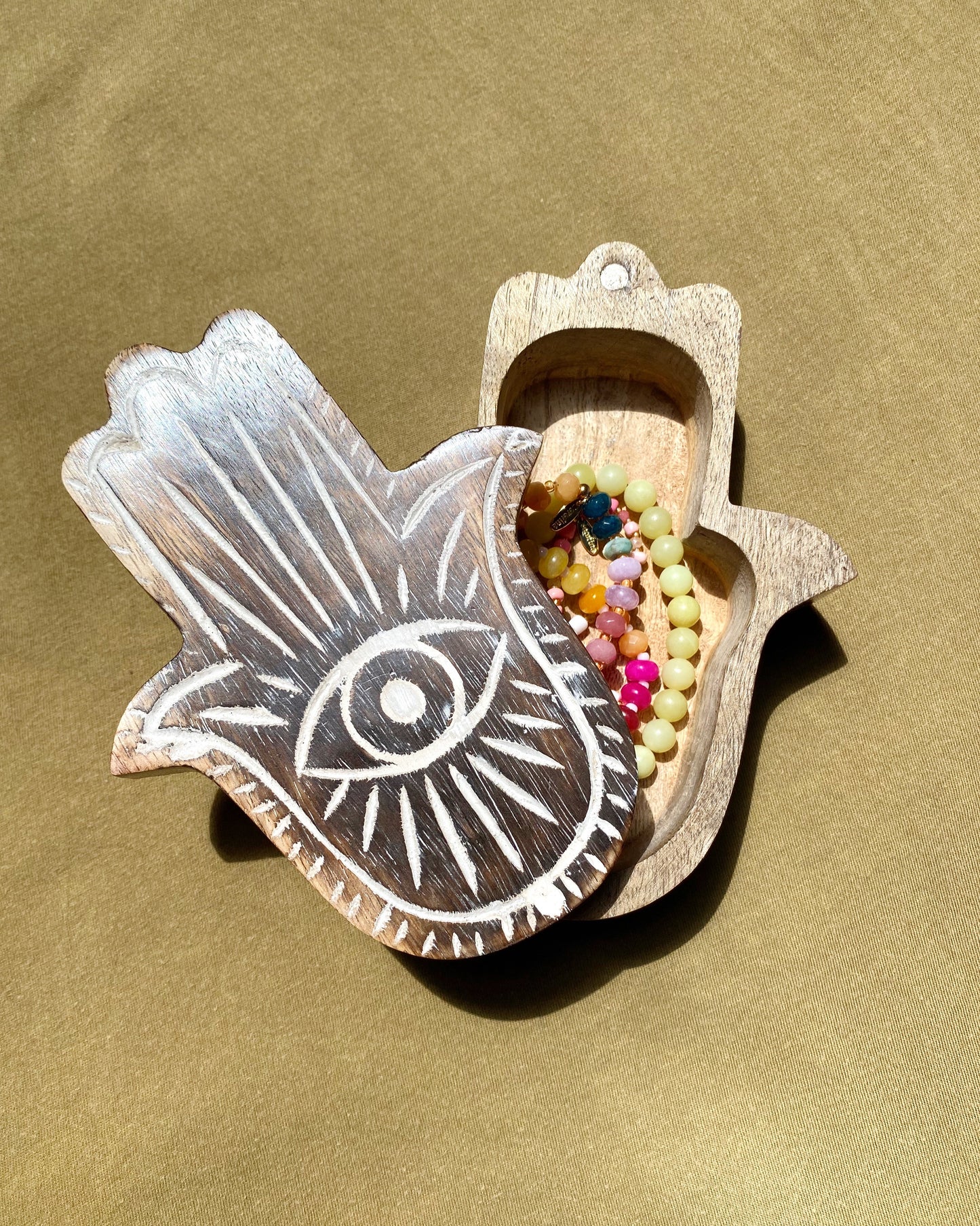 HAMSA MANGO WOOD BOX