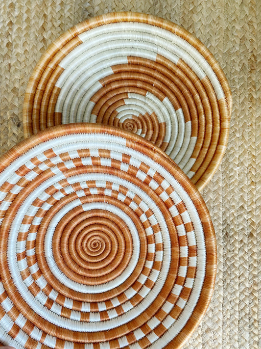 ORANGE + WHITE GEOMETRIC MEDIUM BASKET