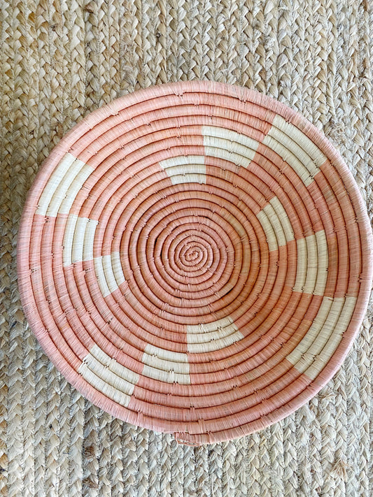 PEACH GEOMETRIC MEDIUM BASKET