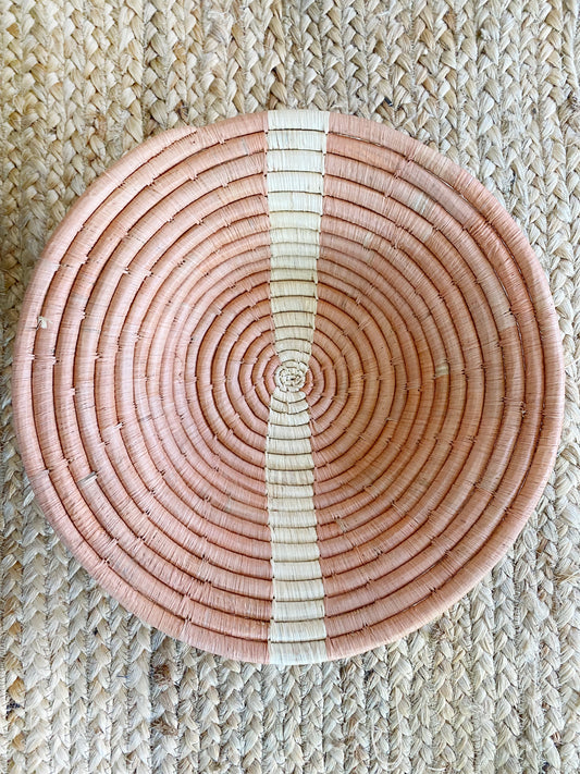 PEACH SINGLE STRIPE MEDIUM BASKET