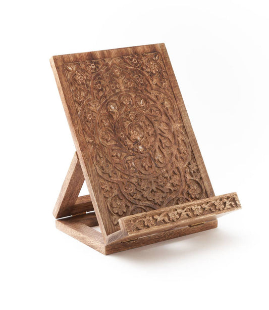 MANDALA MANGO WOOD BOOK + TABLET STAND