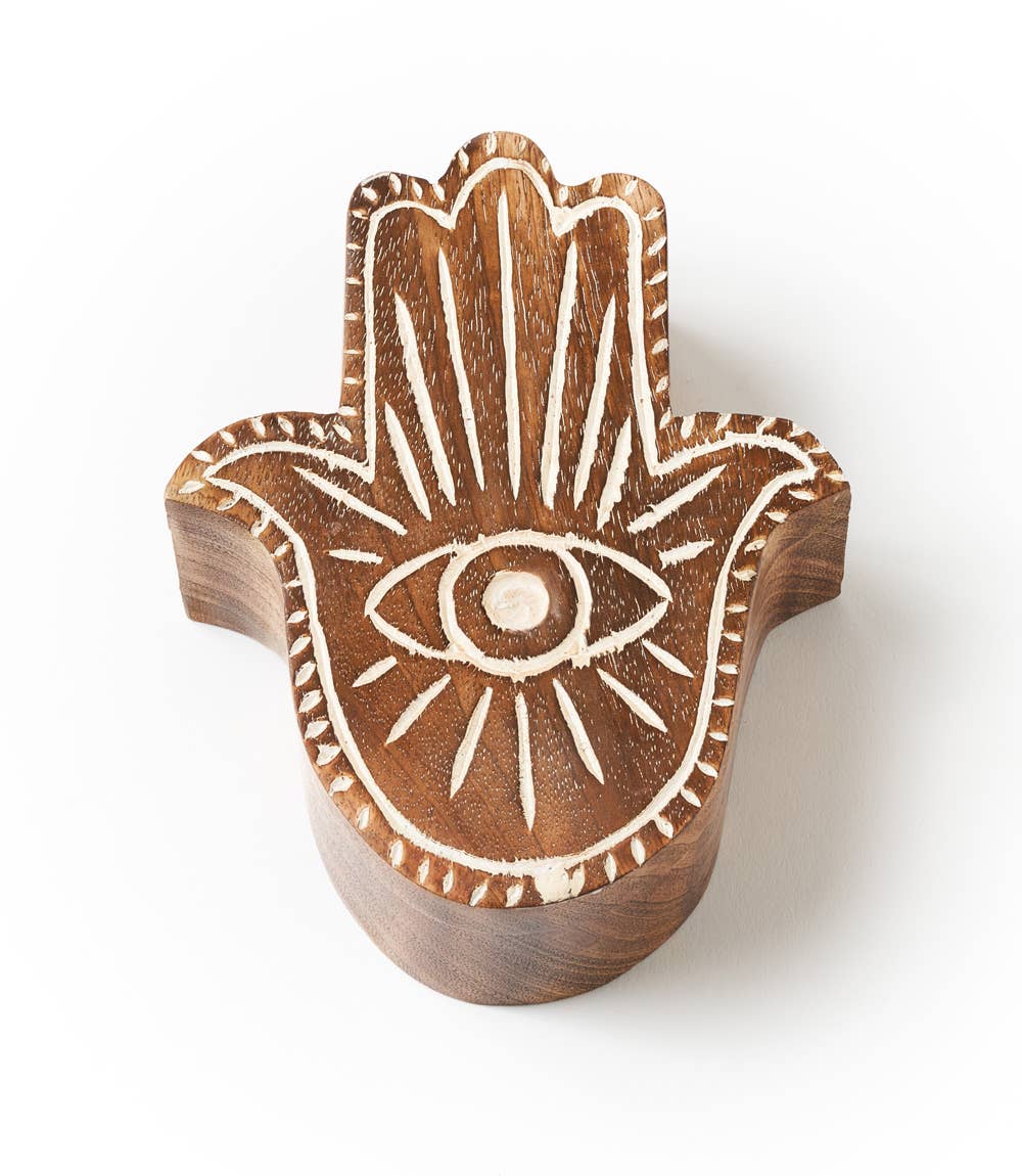 HAMSA MANGO WOOD BOX