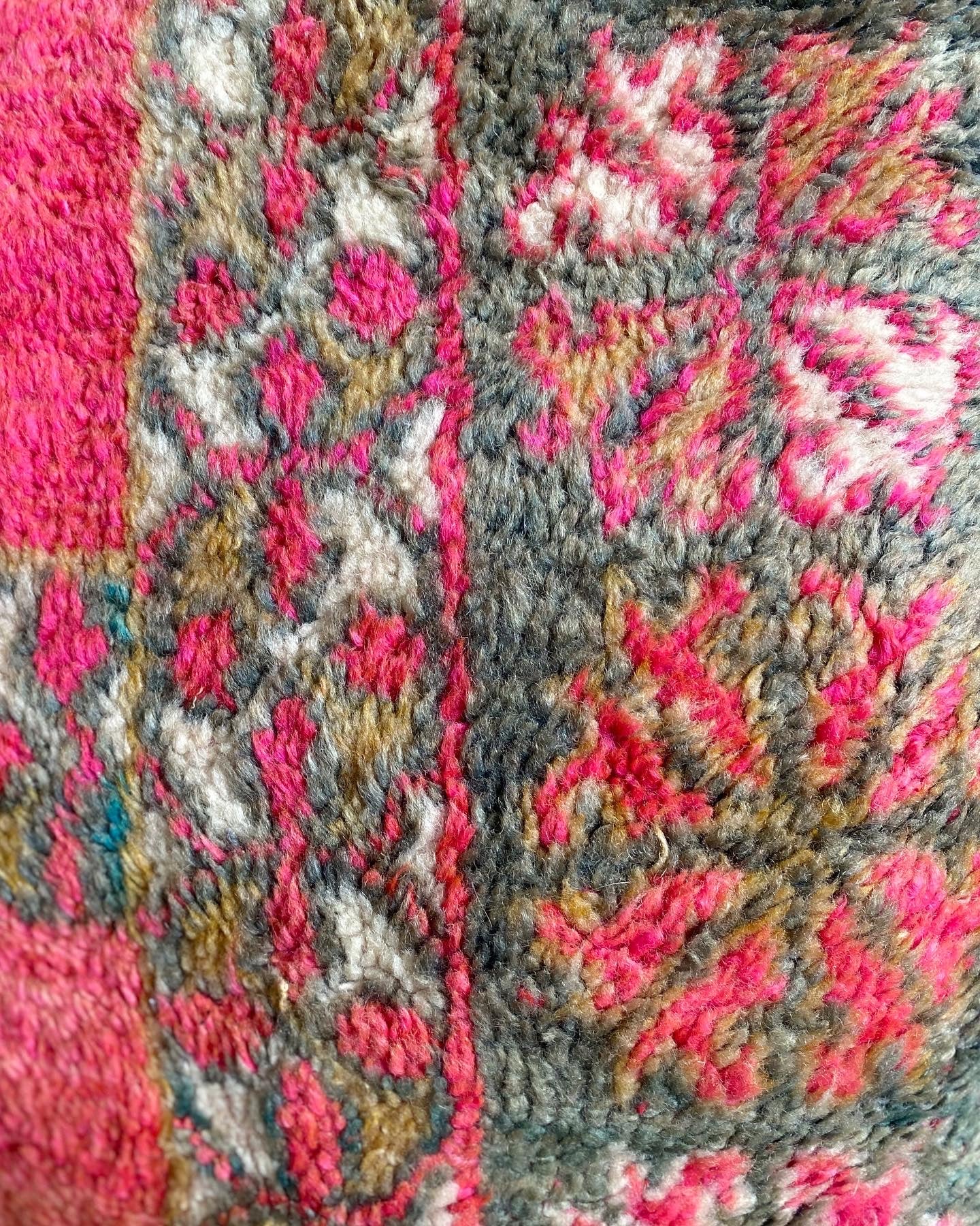 MOROCCAN KILIM FLOOR POUF IN HOT PINK